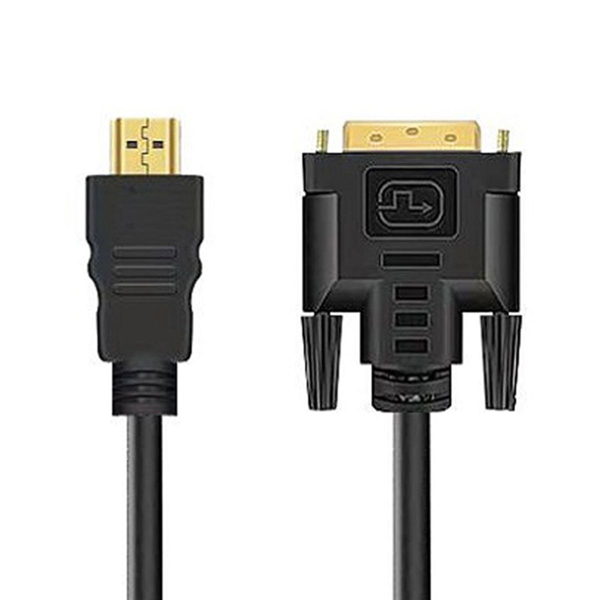1.5m Cable Plug and Play High Clarity Black HDMI-compatible to DVI Male Converter for Laptop_voghion.com