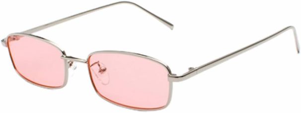 Classic Rectangular Retro Slim Metal Frame Glasses Vintage Rectangle Candy Colour Sunglasses_voghion.com