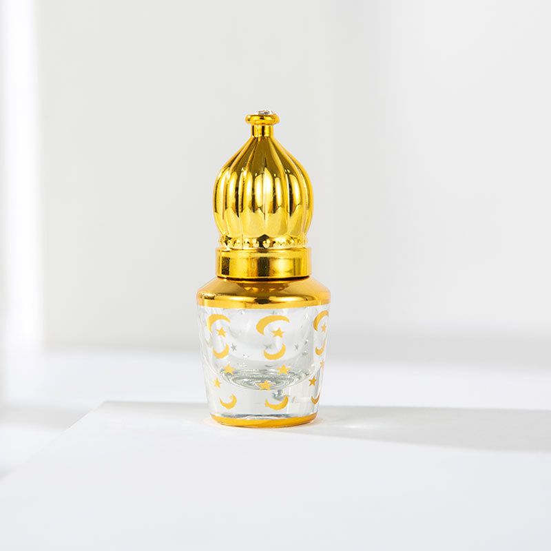 Accessori per profumi Flacone di profumo quadrato a forma di stella e luna da 6 ml Flacone di profumo a sfera in vetro Flacone di cosmetici portatile dorato_voghion.com