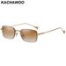 Moud Kachawoo Männer Quadrat Sonnebrëller rimless Gradient klenge Frame Gold Metall Fra Brëll Accessoiren rechteckeg brong_voghion.com