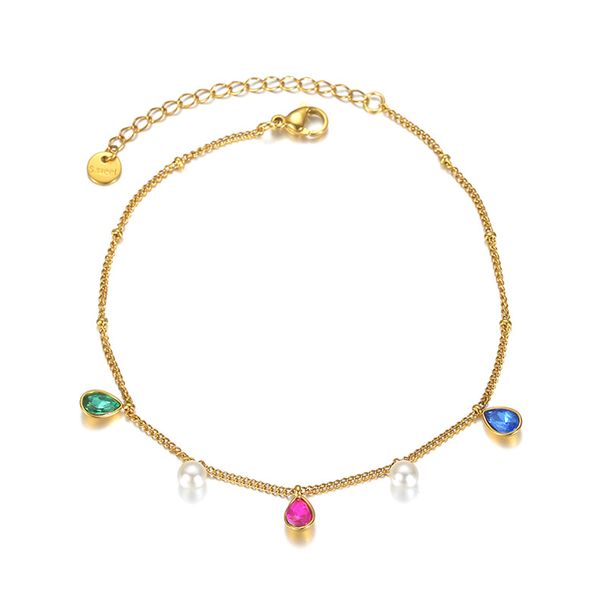 Beach Style Gold Exquisite Small Cross Starfish Anklet Ins High-end Multi-element Titanium Steel Foot Jewelry_voghion.com