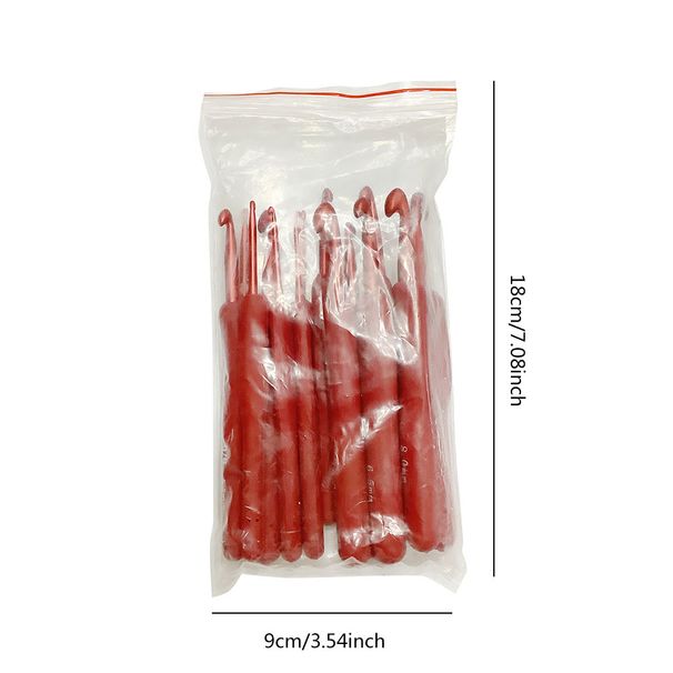 Knitting tool set crochet TPR silicone aluminum crochet red handle wrapped aluminum crochet_voghion.com
