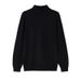 Fashionable Winter And Autumn High-end Semi-collared Sweater For Men, Loose And Casual Pure Color Knitted Base Layer Shirt_voghion.com