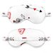 Cartoon Heart & Arrow Print Sleep Mask - Silk-Like White Fabric 100% Light Blocking Breathable & Soft Adjustable Headband_voghion.com
