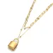 Collane con ciondolo Collana con lucchetto a catena in acciaio inossidabile per donne Catene a doppio strato Ciondoli dorati Choker Gioielli_voghion.com
