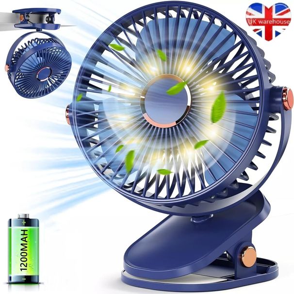 USB Rechargeable 5 Speeds Mini Cooling Fan Clip On Desk Baby Stroller Portable_voghion.com