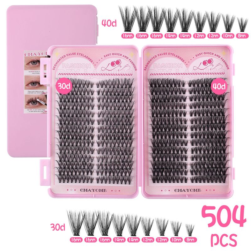 CMAYOME 504 Clusters DIY Eyelash Extensions, 8-16mm D-Curl False Lashes, Natural To Dramatic Volume_voghion.com