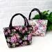 Mini Floral Print Handbag,Flower Embroidery Canvas Tote Ethnic Style Shoulder Bag, Large Capacity Handbag For Women_voghion.com