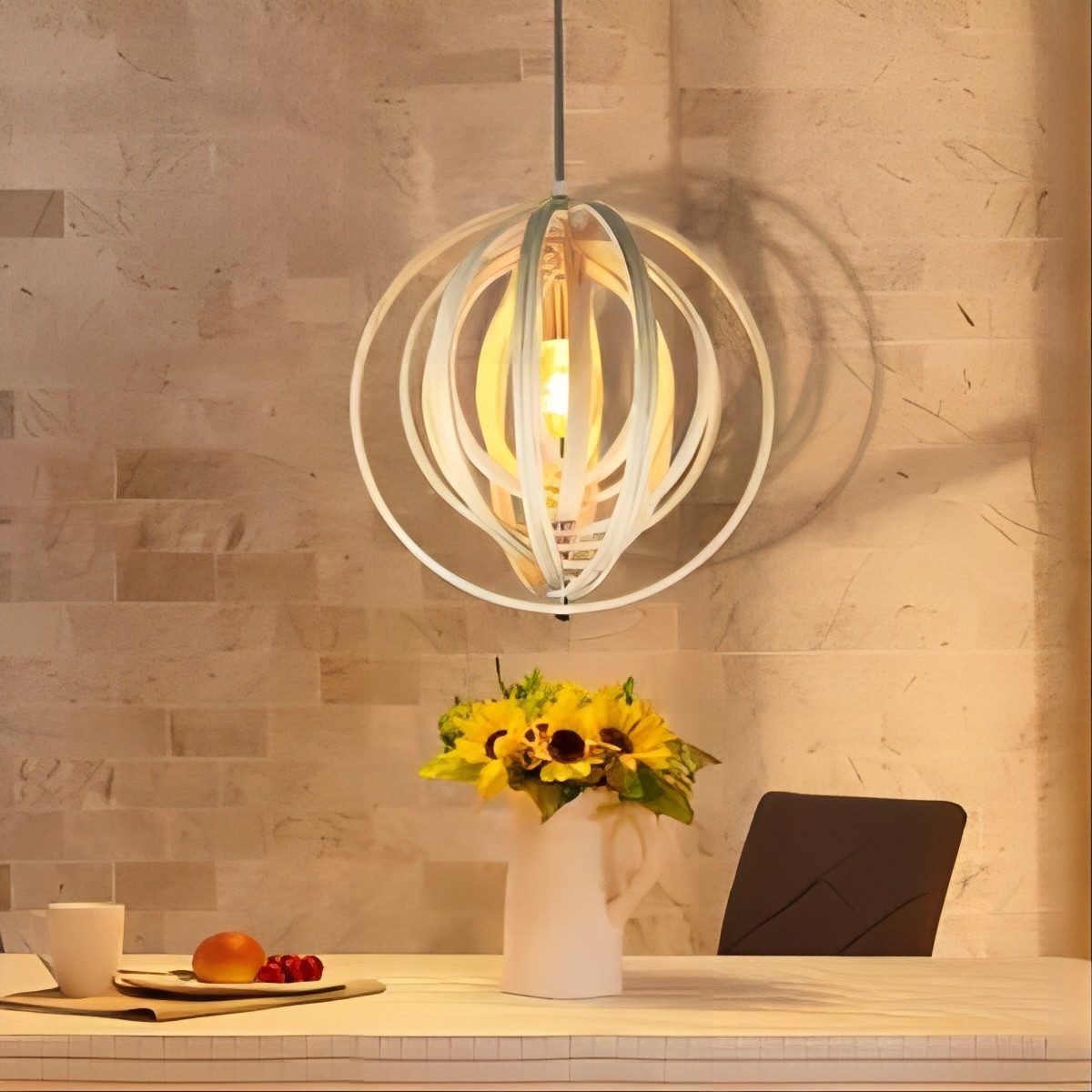 Glitzerlife Deckenlampe Esstisch 1 Flamming Deckenlampe Holz - Modern 40 Cm Deckenlampe Mit Einstellbarer Höhe E27 Fassung Für Esszimmer Bar Restaurant_voghion.com