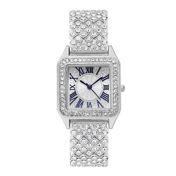 moda classico orologio quadrato cielo stellato cintura in acciaio orologio da donna lusso business set due pezzi orologio al quarzo_voghion.com