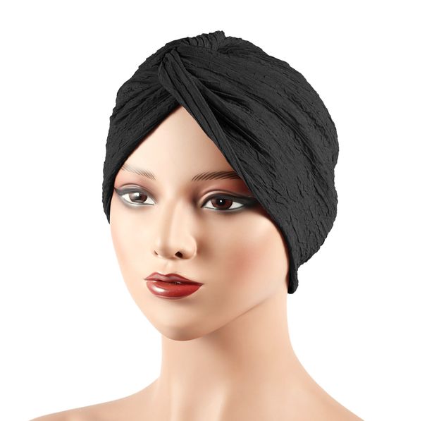 New thickened elastic headscarf hat ethnic style cross twist hat fashionable and versatile headscarf warm hat_voghion.com