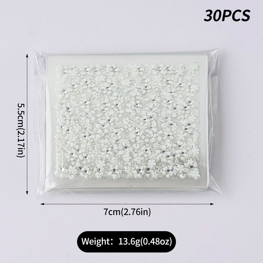 3D Flower Nail Decals - 30 Pcs Various Styles | Black White & Colorful Nail Stickers For Girls | DIY Nail Art Decor, Easy Apply & Waterproof_voghion.com