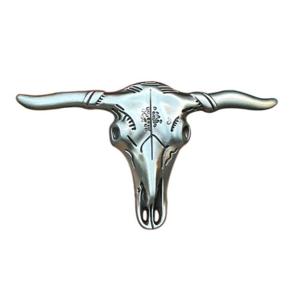 HOT Creatively Bull Skull Shape DIY Components Western Heavy Rock Style Metal Belt Buckle for Adult Unisex_voghion.com