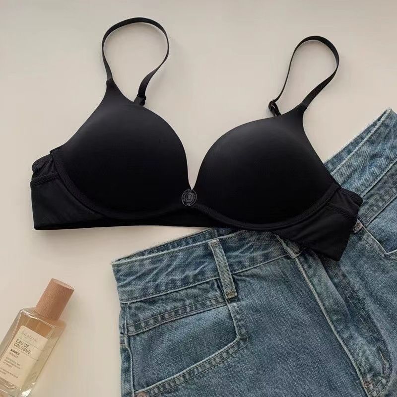 Women's Intimates Seamless Backless U Shaped Summer Ultra Thin Bra For Small Chest Protection Front Buckle Without Empty Cup Gathered Underwear Large_voghion.com