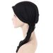 new curved solid color two tail turban hat simple turban hat chemotherapy hat_voghion.com