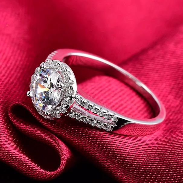 Anello da donna in argento puro con doppio giro di pietra Mosang, nuovo set con stile nobile e lussuoso e leggero_voghion.com