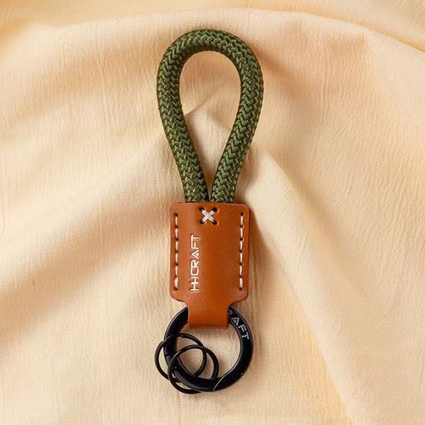 Portachiavi in vera pelle di mucca fatto a mano, semplice, per uomo e donna, cordino per cellulare, portachiavi multifunzione per auto, anti-smarrimento avanzato_voghion.com