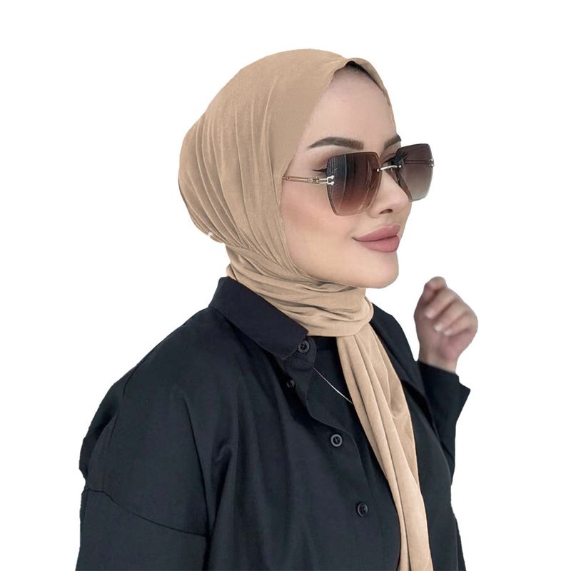 Modest Women's Scarf Hijab – Lightweight Polyester, Versatile Head Cover For Daily Wear, Prayer & Travel (8 Solid Colors, One-Size)_voghion.com