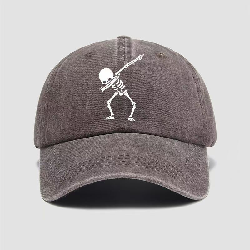 Soft Top Pure Cotton Hip-hop Skull Baseball Men's And Women's Fresh Duckbill Cap Hat Outdoor Sun Protection Casual_voghion.com