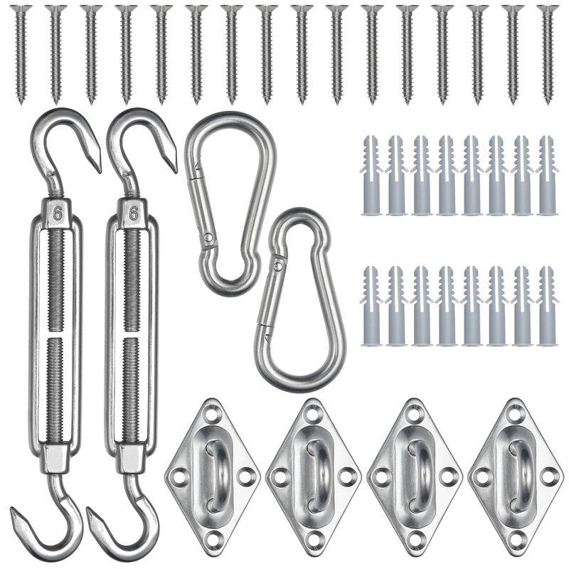 6 Inch Rectangle Sun Shade Sail Hardware Kit_voghion.com