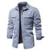 Herrenbekleidung, Jeansmantel, Jacke, Trendmantel, lässig gewaschenes Denim-Oberteil_voghion.com