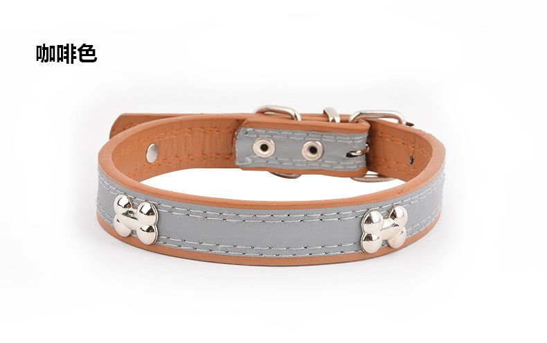 Reflective Three-Bone Pet Supplies Leash Series Chain Cat Dog Collar_voghion.com