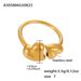 Sugar Cube Retro Love Heart Several Diamond Ring Irregular Smooth Titanium Steel Non Fading Open Ring Combination_voghion.com