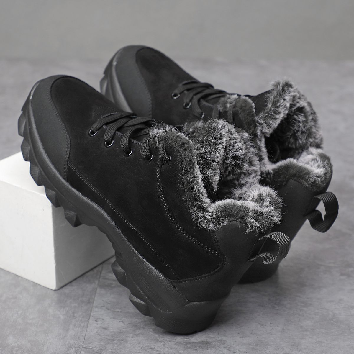 Men's Snow Boots Warm Velvet Padded Thickened  Shoes Slip Comfy Hiking Trekking Shoes_voghion.com