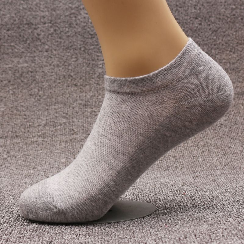 2025d Men's Plus Short Boat Extra Large Size Fat Feet Solid Color Combed Cotton Socks_voghion.com