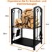 Camino Camino Portalegna 2 Strati 4 Pezzi Legna da ardere e Attrezzi per legna da ardere Accessori in metallo con set per stufa interna S Rack_voghion.com