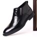 Braune Business-Schuhe für Herren, neue formelle Freizeitschuhe für Herren im Frühjahr, kurze Lederstiefel mit seitlichem Reißverschluss und mittlerer Spitze_voghion.com