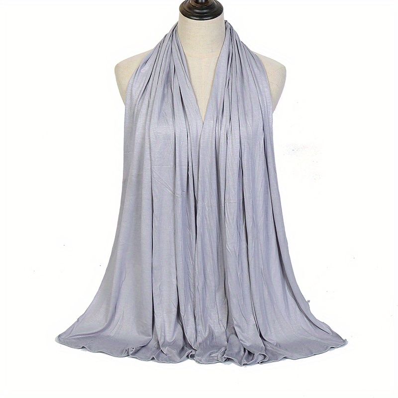 Klassisk Elastisk Enkel Enfärgad Jersey Hijab Casual Solskyddssjal för utomhusbruk_voghion.com