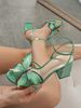 Women's Butterfly Embellished Block Heel Sandals_voghion.com