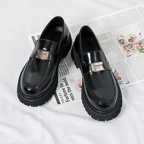 Yipin Produktnummer 695 Neues dickes Sohlenleder für Jugend Lefu Fashion Herrenschuhe_voghion.com