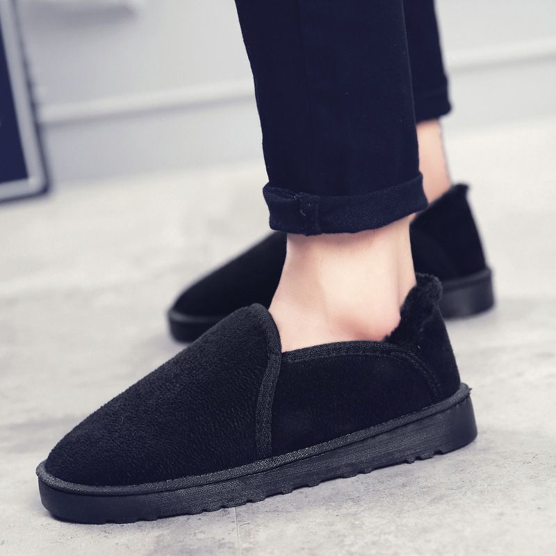 Męskie i damskie zimowe, niskie buty śnieżne z podszewką z polaru – lekkie, ciepłe i antypoślizgowe buty codzienne na zimne dni_voghion.com