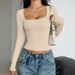 Style Solid Color Long Sleeve Tank Top T-Shirt Women's Fashion 2025 Spring Summer_voghion.com