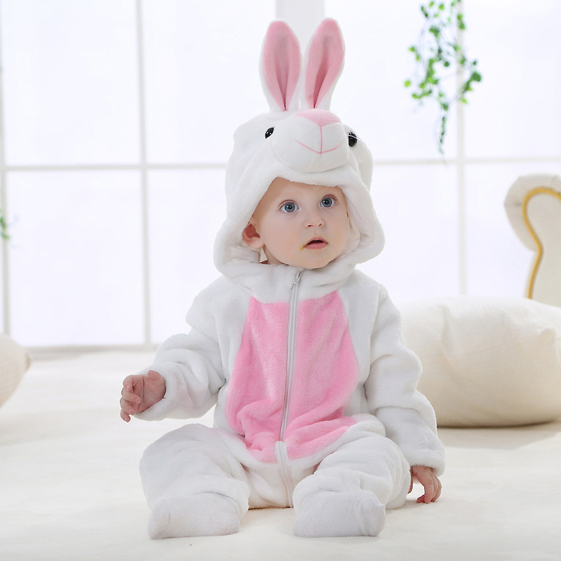 Forårs- og efterårstøj til børn, baby- og småbørnstrøjer, kravledragt i flannel i dyreform_voghion.com