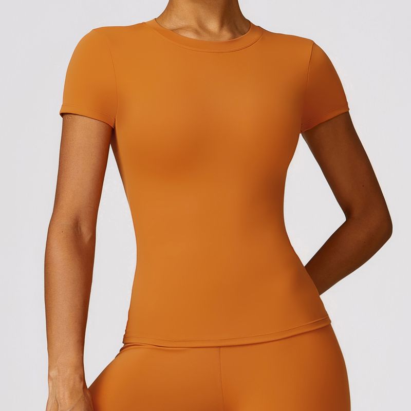 Women's Clothing T Shirt Quick Drying Yoga Wear Short Sleeved Fitness Tops Blouse Outdoor Running Sports Short Sleeved Women_voghion.com