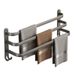 Portasciugamani in alluminio grigio Space – Montaggio a parete per bagno senza fori (regolabile in 3 dimensioni, carico 30 kg, rivestimento resistente al calore, stile moderno e leggero di lusso)_voghion.com