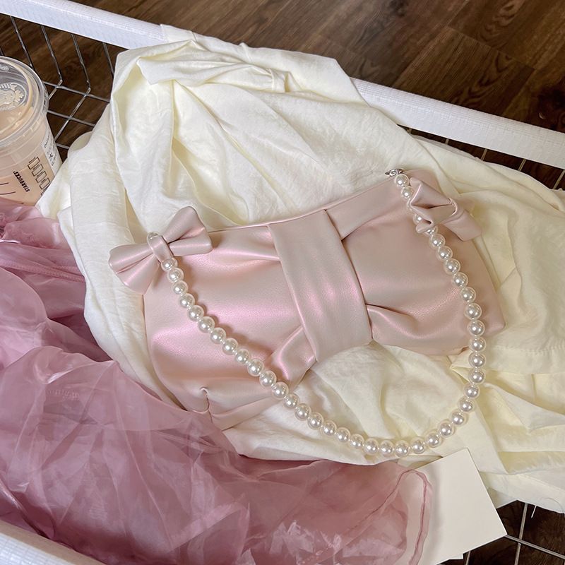 Pearl Fairy Underarm Girl 2024 New Little Fresh Bow Borsa a tracolla portatile coreana a spalla singola_voghion.com