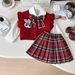 2024 Autumn New Product Rabbit Police Officer JK Little Girl Academy Style Knitted Three Piece Set 67562_voghion.com