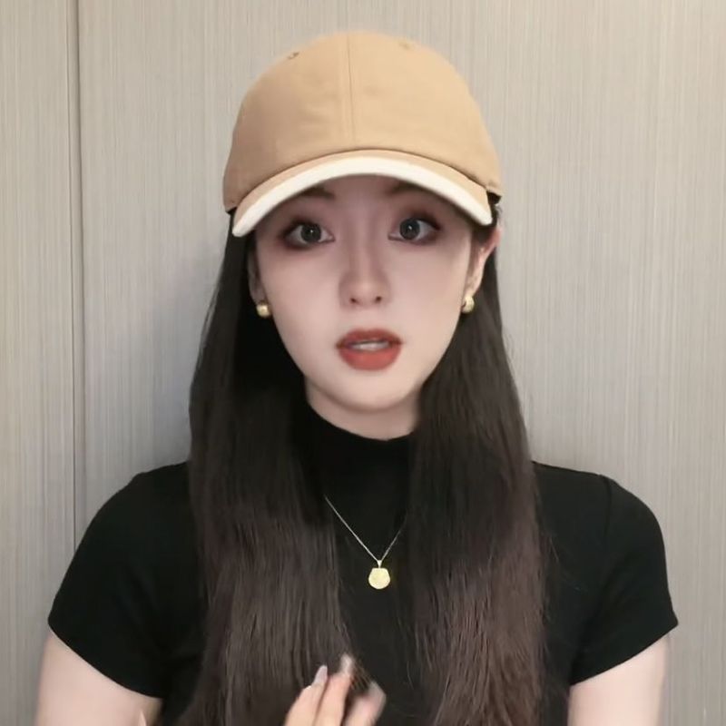 Head Big Face Duckbill For Women 2023 New Color-Block Wide Brim Soft Top Stylish Unisex Student Baseball Cap Trendy_voghion.com