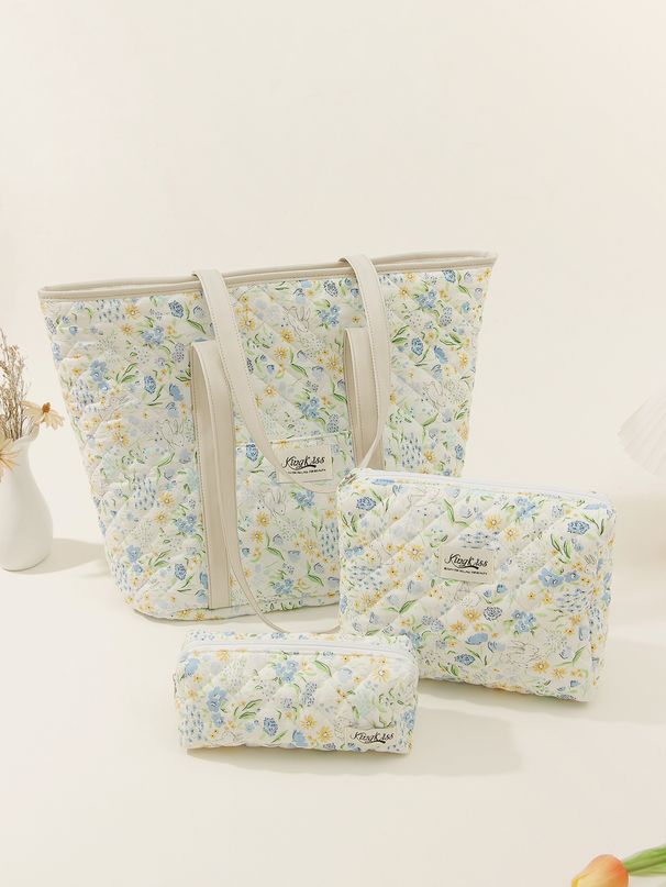 Berger Luggage Women's Tote Cotton Large Bag Quilted Large Capacity Simple Shoulder Bag_voghion.com