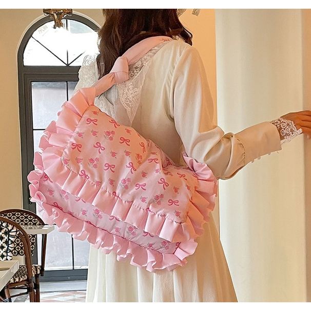 2025 neue süße College Wind Down gepolsterte Pendler weibliche Umhängetasche modische hundert süße frische tägliche personalisierte_voghion.com