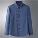Abbigliamento da uomo taglie forti, camicia a maniche lunghe, camicia elasticizzata in denim casual e larga, taglia grande, ragazzo grasso_voghion.com