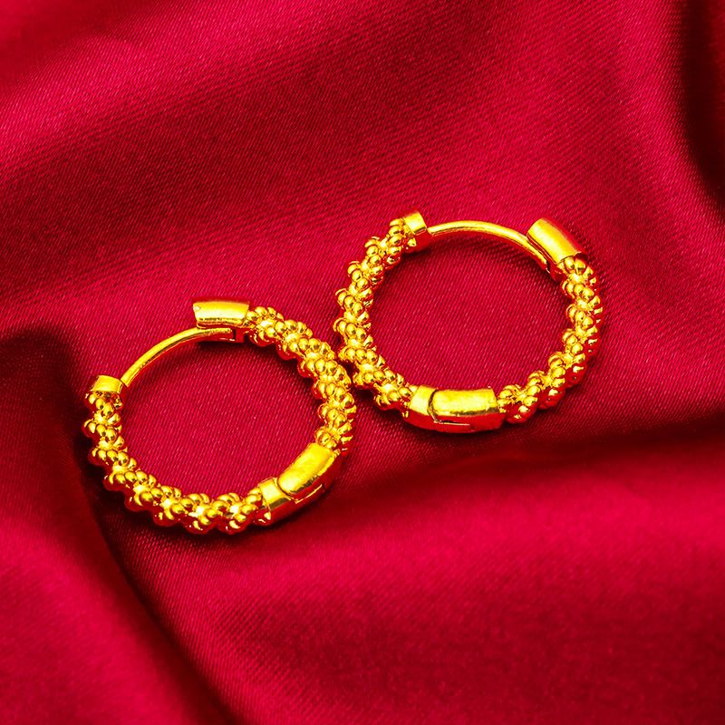 Vietnam Shajin Ladies Girl Pattern Ear Ring Twist Earrings Jewelry_voghion.com
