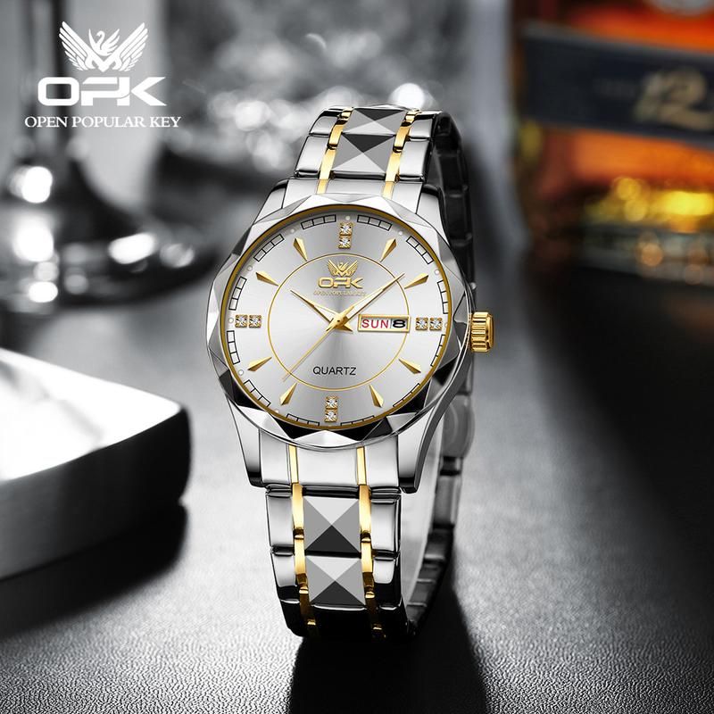 OPK Original Men's Watch Waterproof Quartz Movement Stainless Steel Luminous Business Leisure Genuine Men Watch 8151 Watches With Luxury Box Rotundity_voghion.com