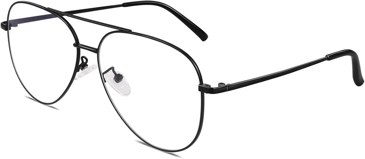 Glasses Without Prescription Women Men Retro Metal Frame UV400_voghion.com