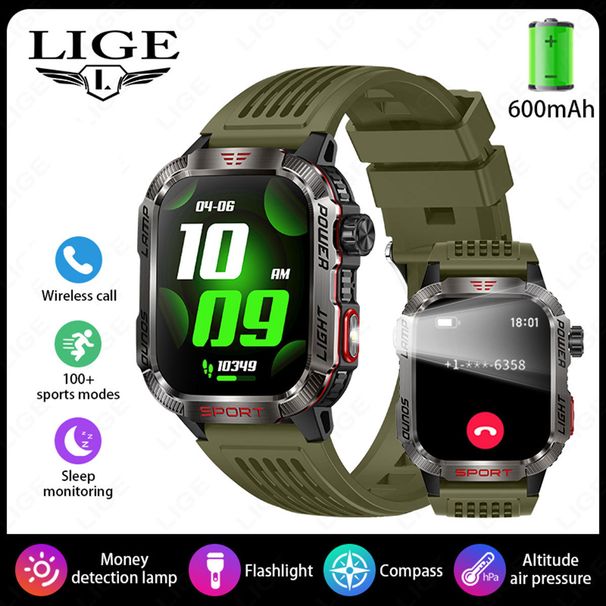 HT29 Bluetooth Smart Call Watch Heart Rate Blood Pressure Blood Oxygen Health Monitoring Watch Flashlight_voghion.com