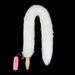Sex Products White Artificial Fur Tail Butt Plug Flesh Colored Vibration Female Butt Plug Props Vibration Device_voghion.com